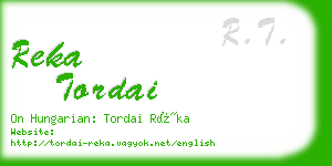 reka tordai business card